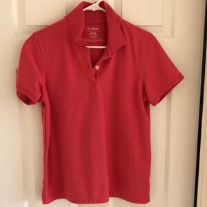 LL Bean polo shirt ladies size medium short sleeves pink